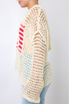 Flag Hooded Crochet Sweater