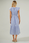 Sugar Lips Striped Charlotte Button Midi Dress
