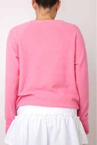 Embroidered Fun Lightweight Brushed Fleece Pullover Top