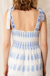 Printed Shoulder Tie Midi Dress