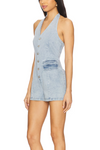 Central Park West Denim Suiting Romper