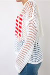 Flag Hooded Crochet Sweater