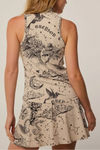 Greyson Moon Diamond Sleeveless Vesta Mock Neck Top