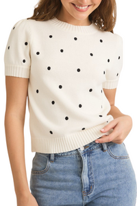 Puff Short Sleeve Sweater Top
