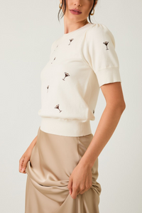 Espresso Martini Embroidered Knit Top