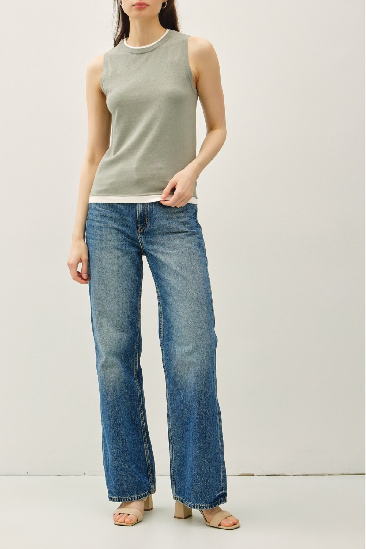 Layered Look Sweater Tank