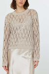 Pointelle Sweater & Satin Dress