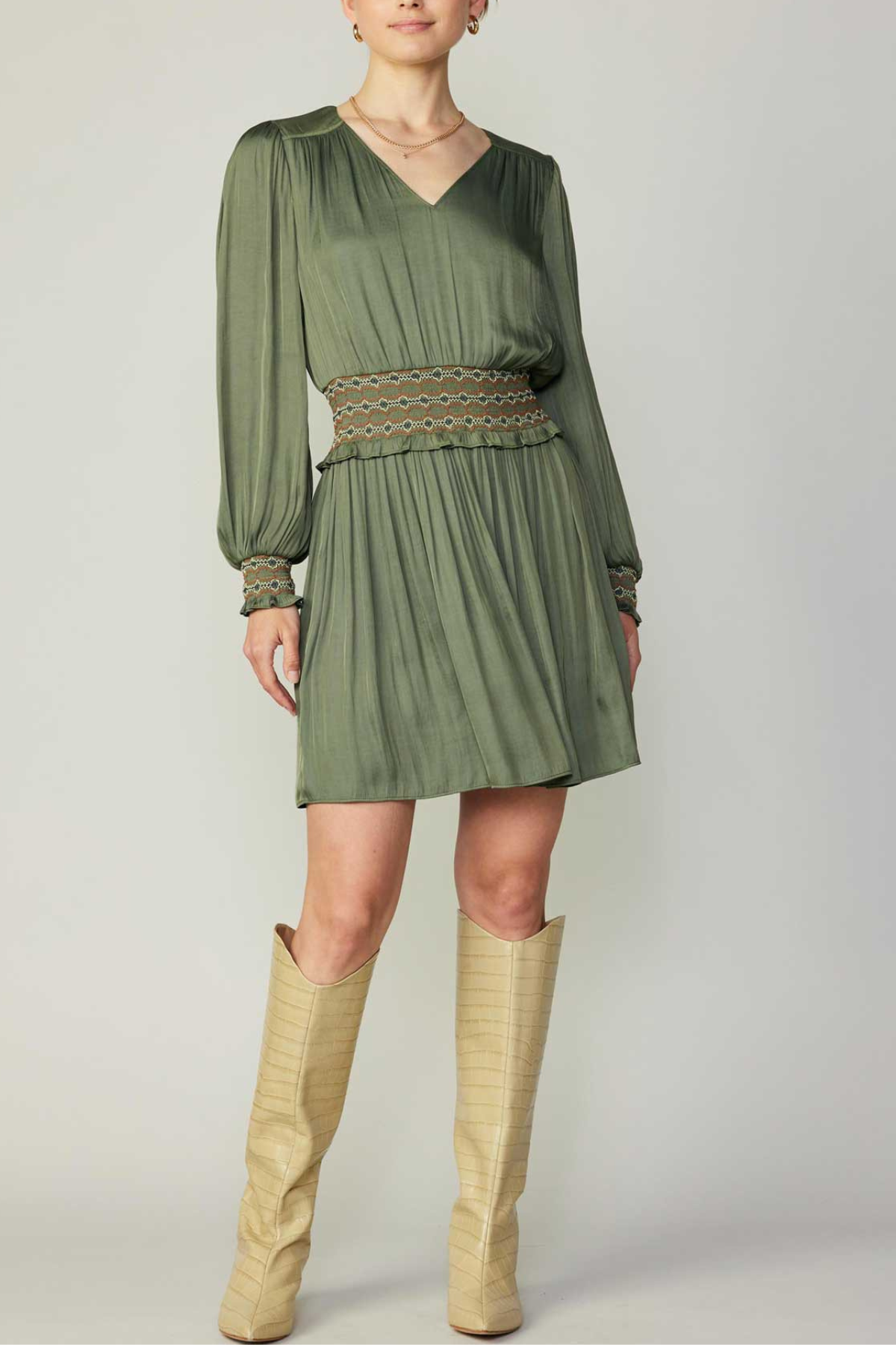 Long Sleeve Ruffle Mini Dress