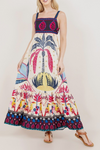 Tropical Sleeveless Midi Dress