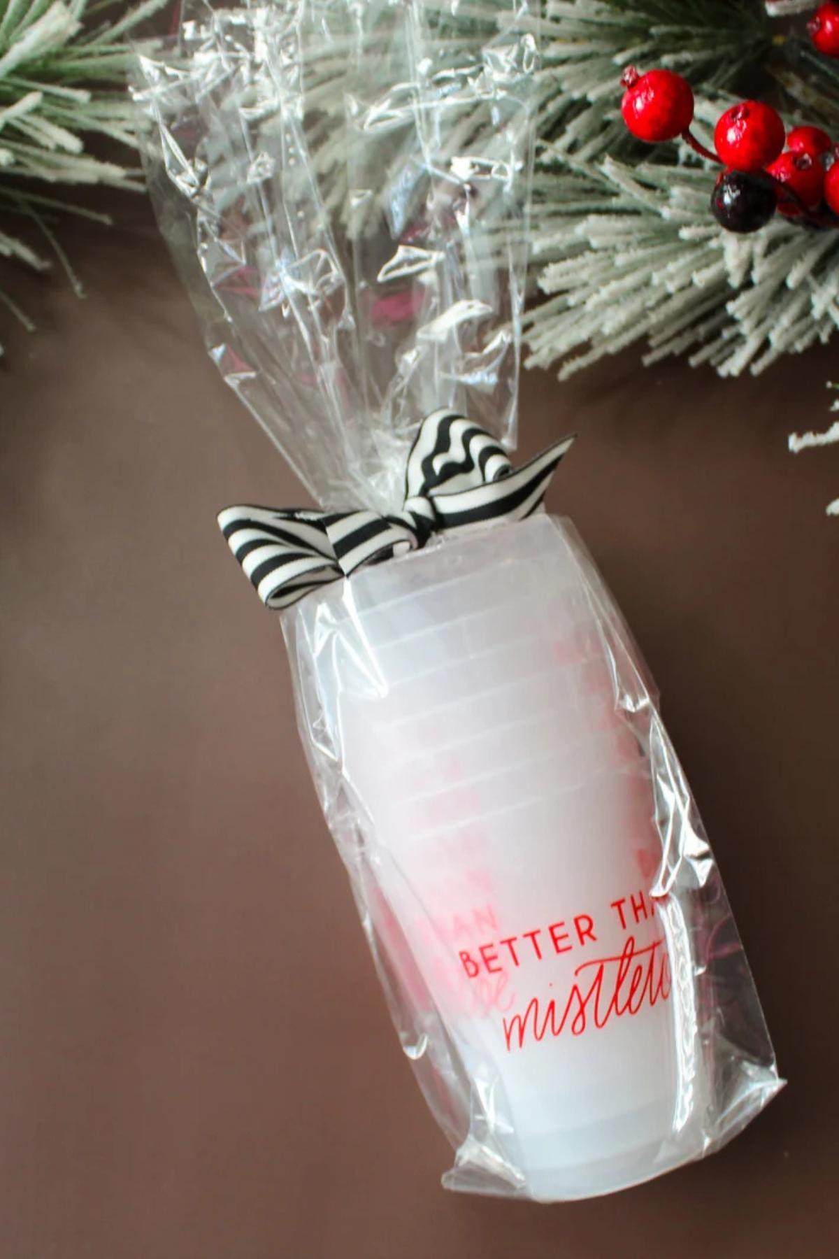Better Than Mistletoe Frosted Acrylic Cups