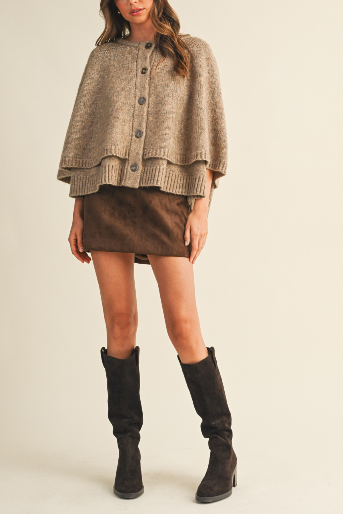 Fitted Suede Mini Skirt