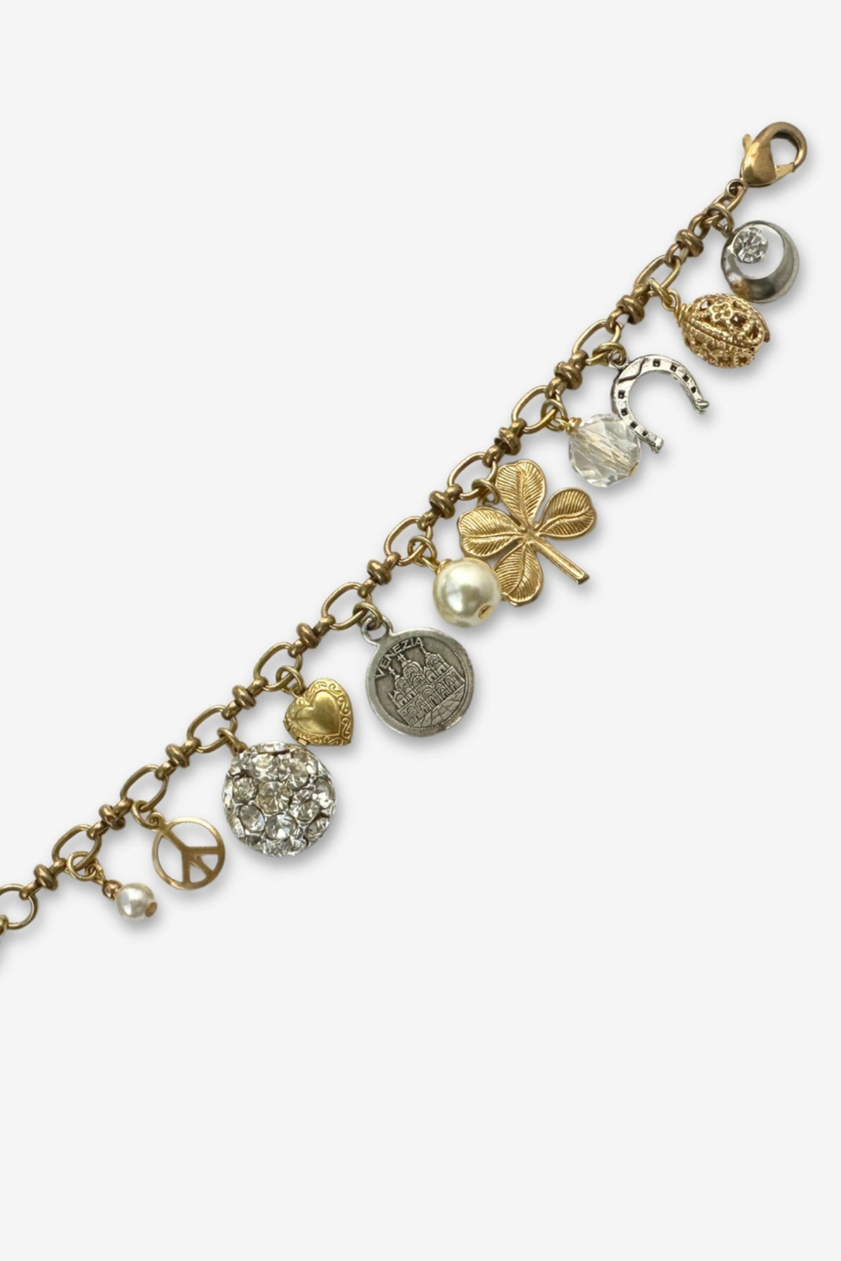 Repurposed Vintage Good Luck Charm Bracelet