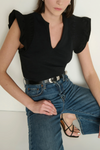 Christa Ruffle Top