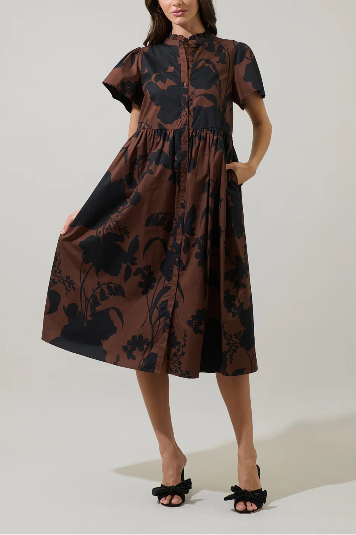 Somerton Floral Aurelia Babydoll Midi Dress