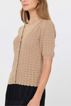 Short Sleeve Scalloped Cardigan Top