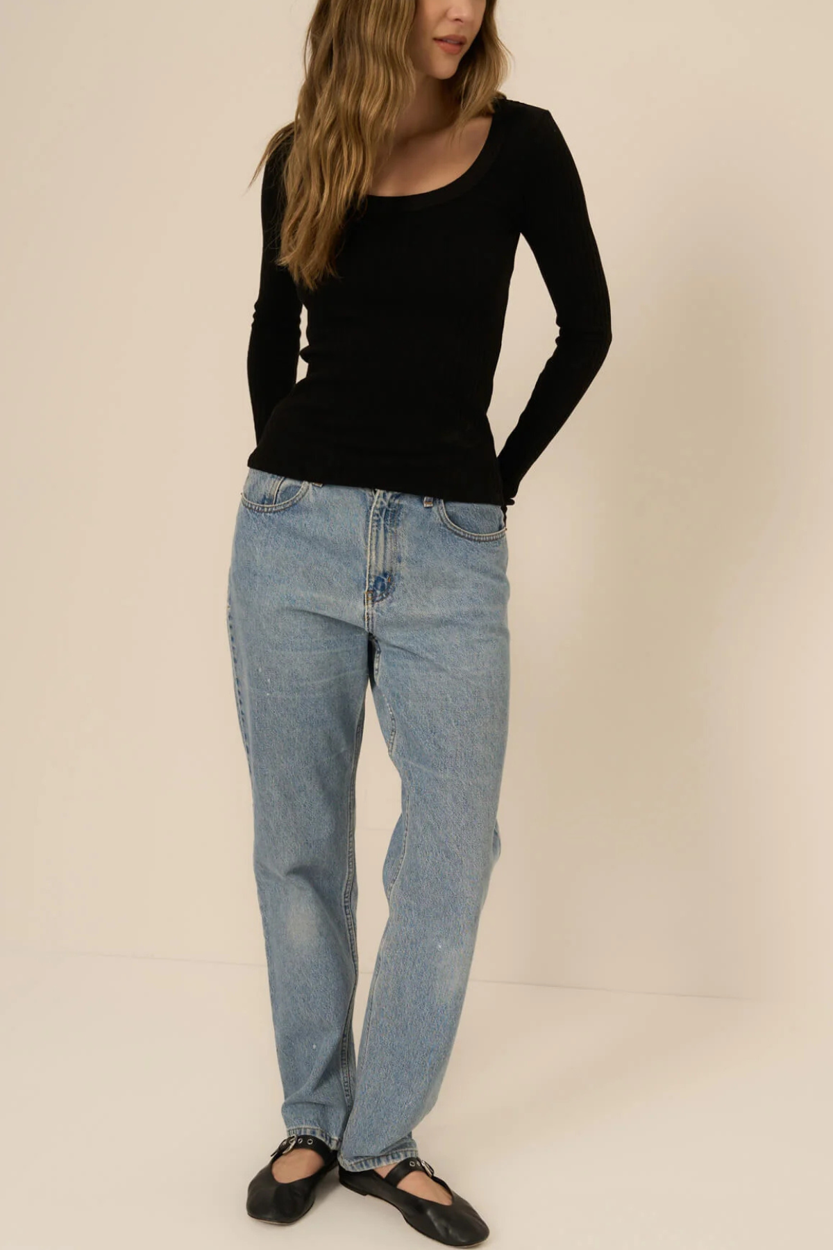 What's The Scoop Washed Rib Long Sleeve