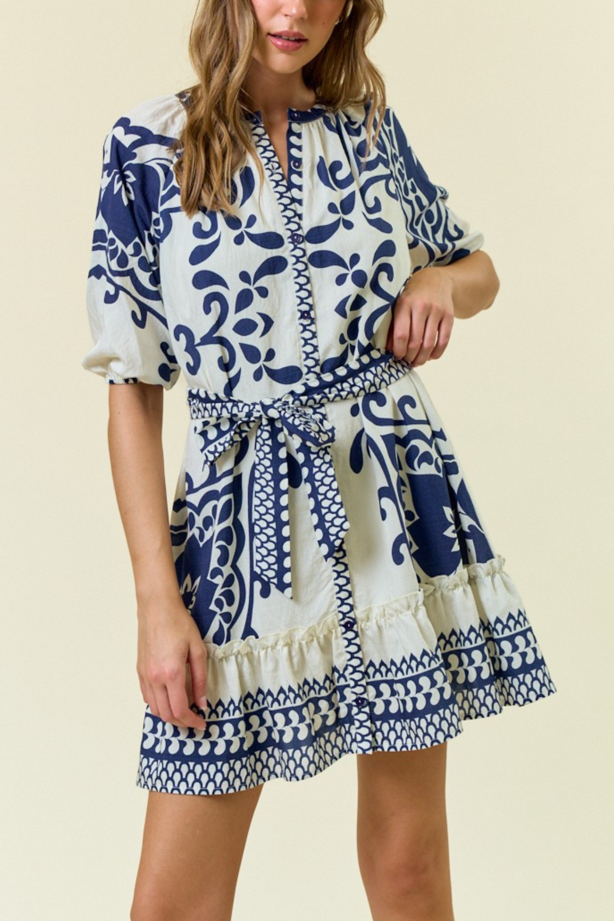 Border Shift Dress