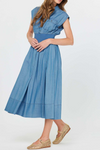 Cap Sleeve Midi Shirt Dress