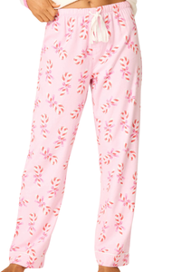 P.J. Salvage Sweeter Than Sugar Candy Cane Print Flannel Pants