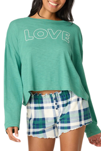 P.J. Salvage Cozy Life "Love" Long Sleeve Top