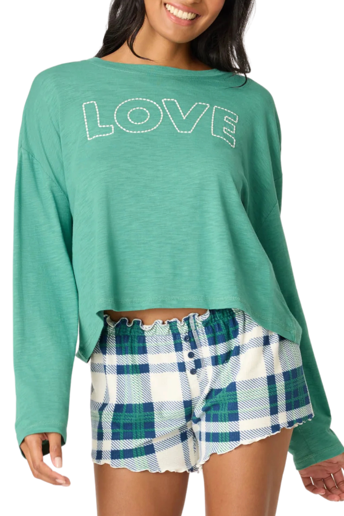 P.J. Salvage Cozy Life "Love" Long Sleeve Top
