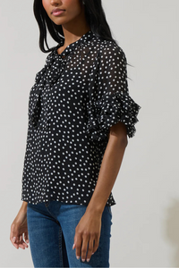Sugar Lips Lida Tie Neck Top
