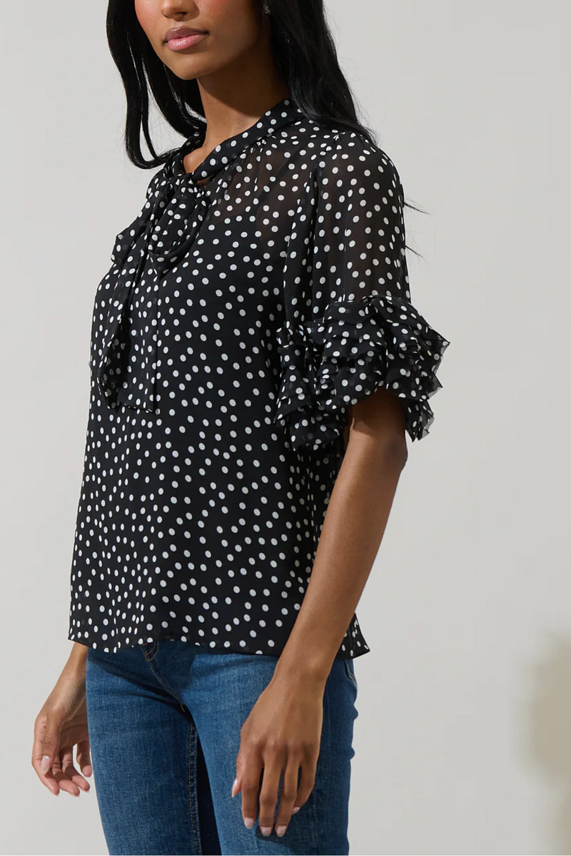 Sugar Lips Lida Tie Neck Top