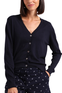 Minnie Rose Cotton Cashmere Frayed Cardigan