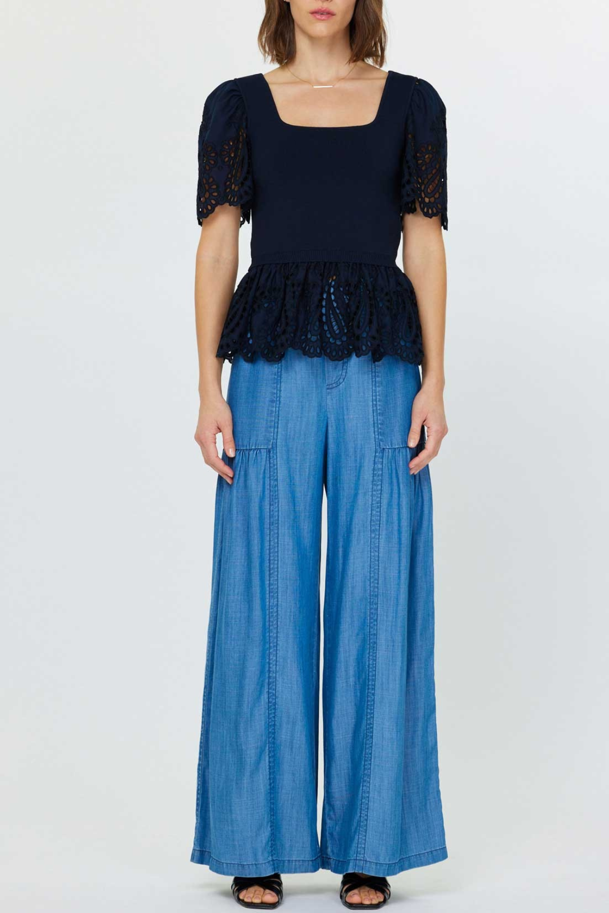 Embroidered Woven Top