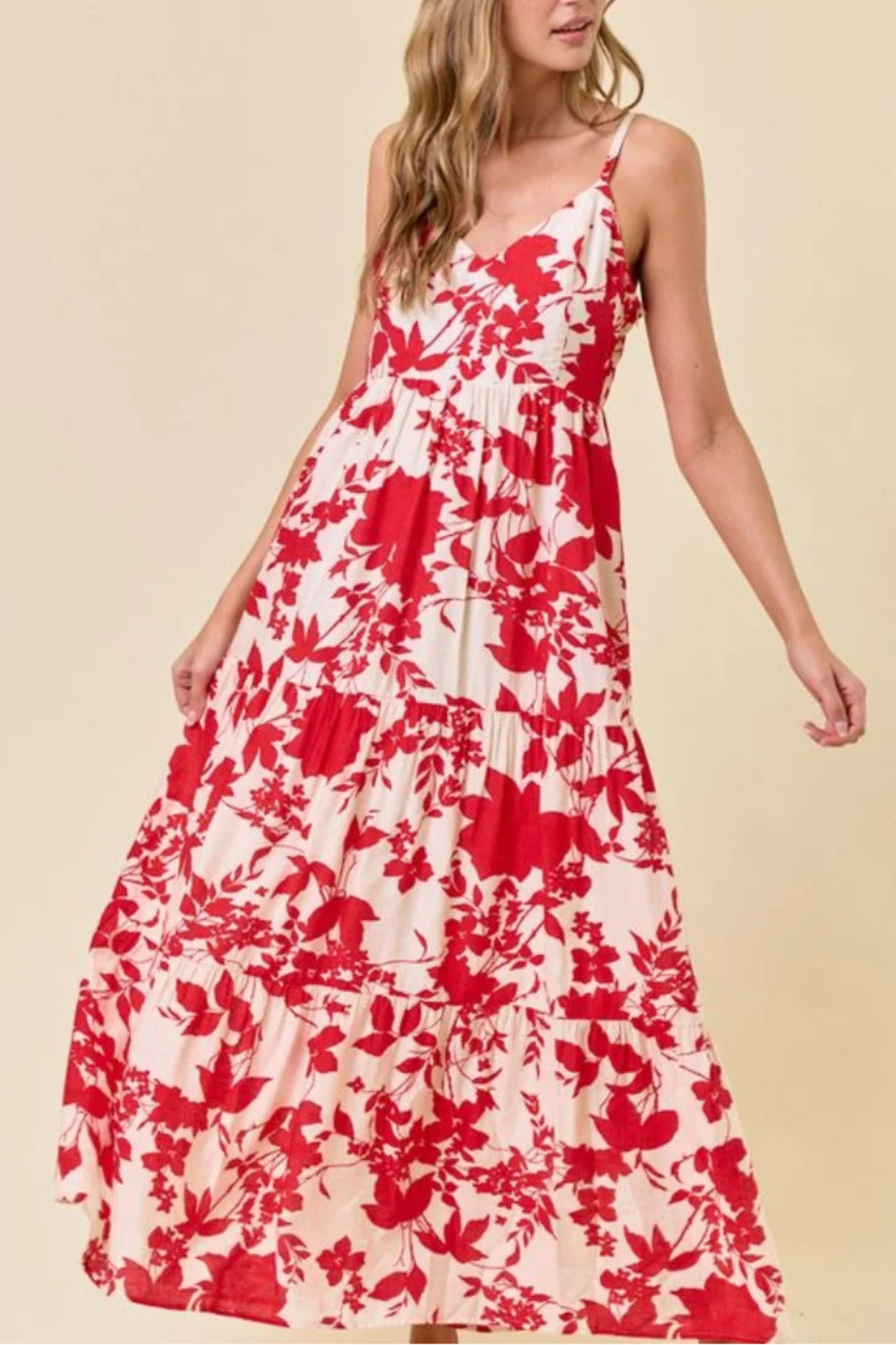 Floral Maxi Dress With Tie Back