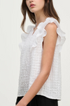 Velvet Eva Textured Cotton Gauze Top