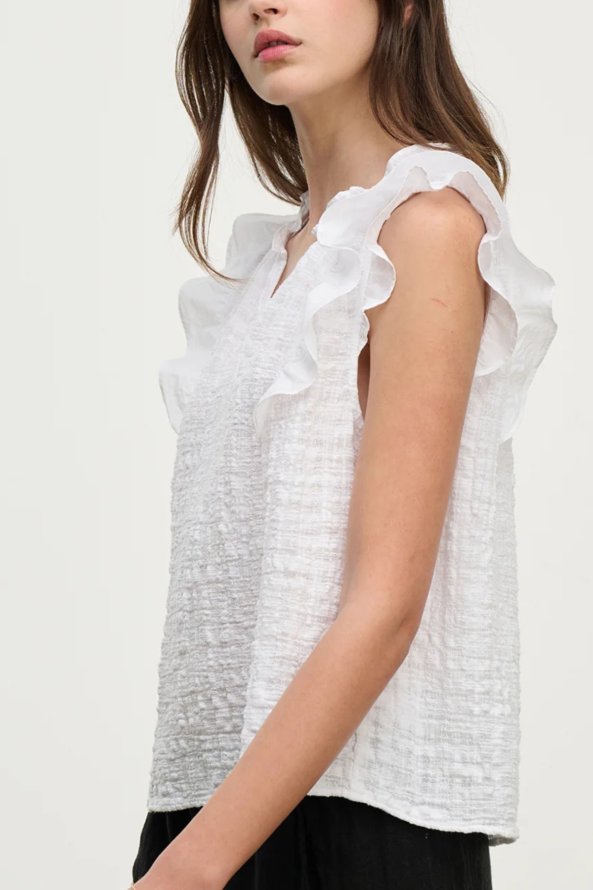 Velvet Eva Textured Cotton Gauze Top