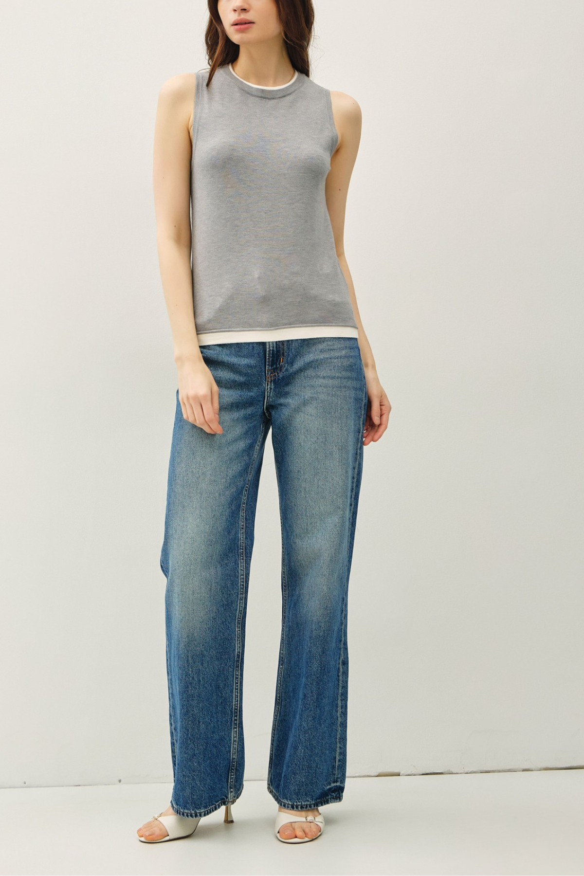 Layered Look Sweater Tank