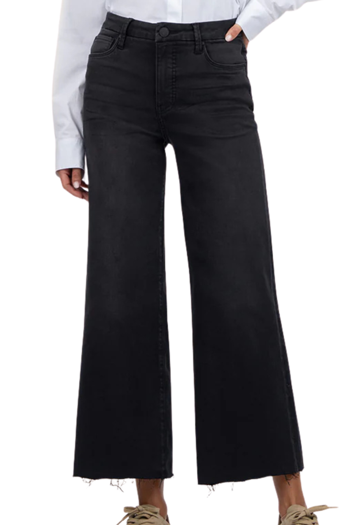 Kut Meg High Rise Wide Leg Raw Hem Jeans