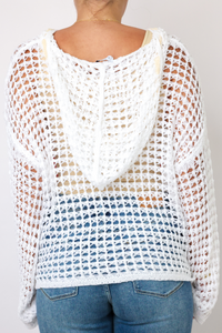 Flag Hooded Crochet Sweater