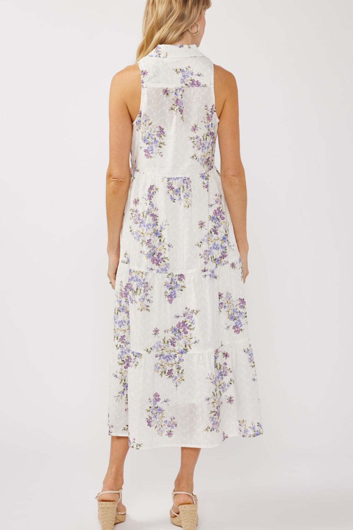 Sleeveless Tiered Shirt Dress