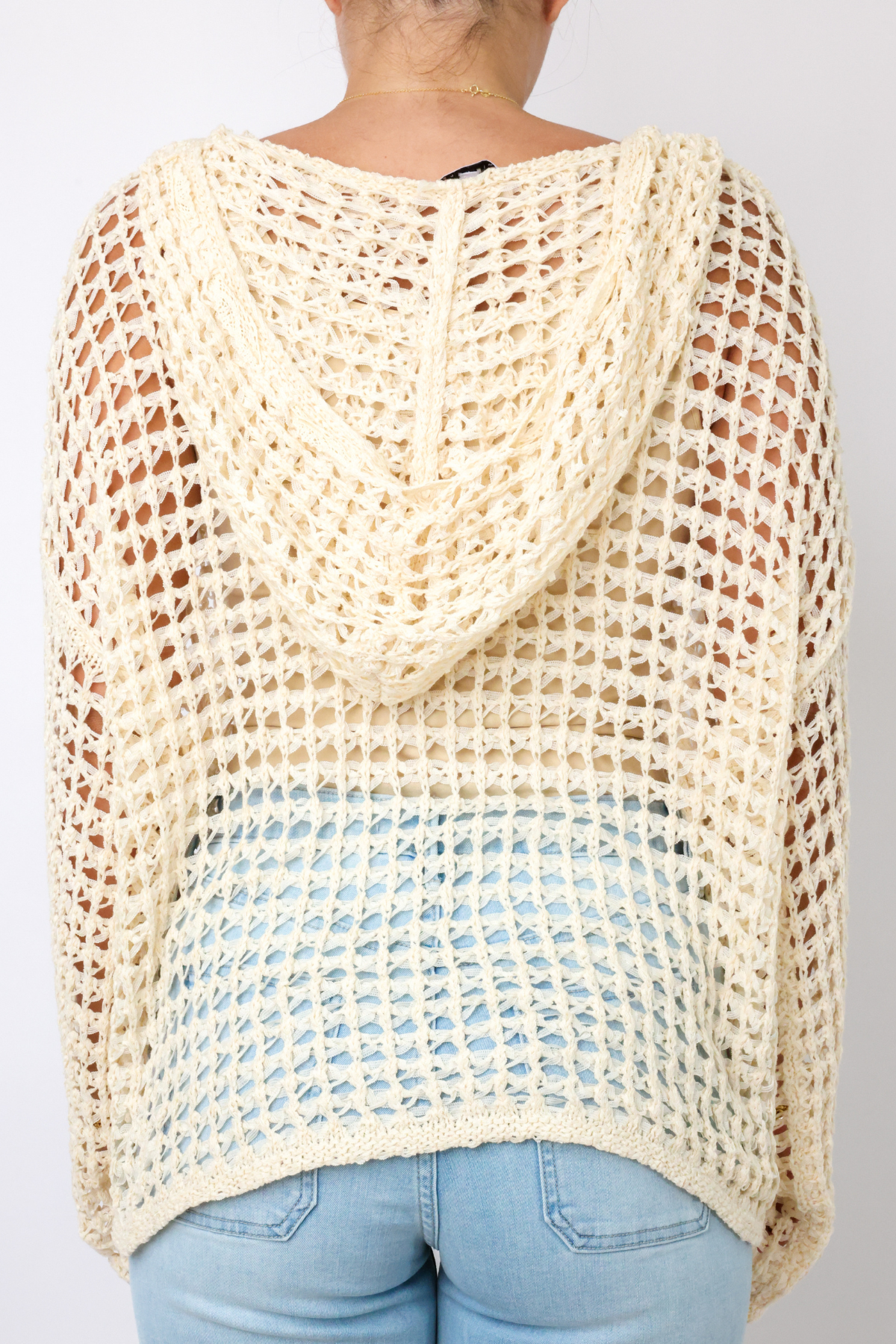 Flag Hooded Crochet Sweater