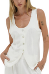 Kai Long Line Linen Vest