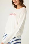 P.J. Salvage Seaside Waffle & Embroidered Sweater