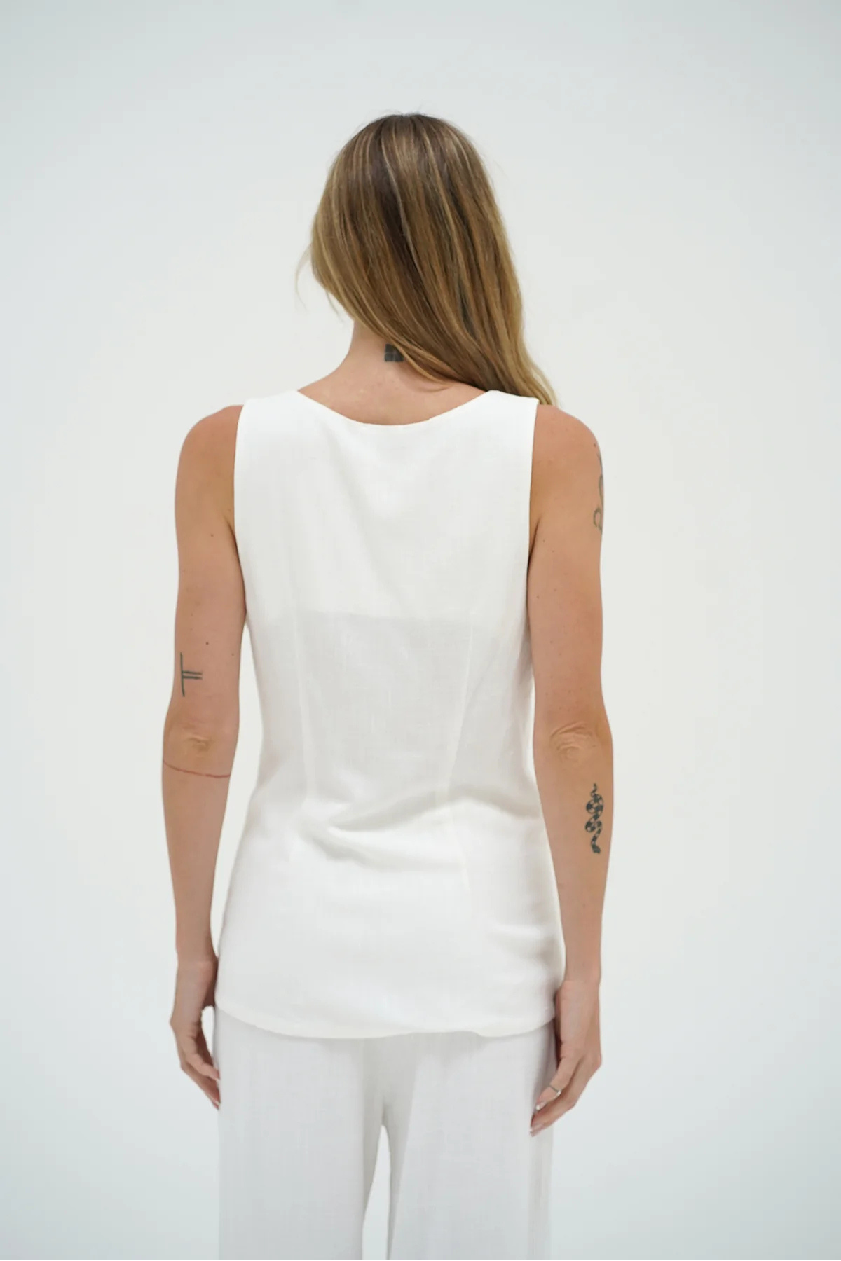 Kai Long Line Linen Vest
