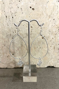 CZ Drop Clover Earrings