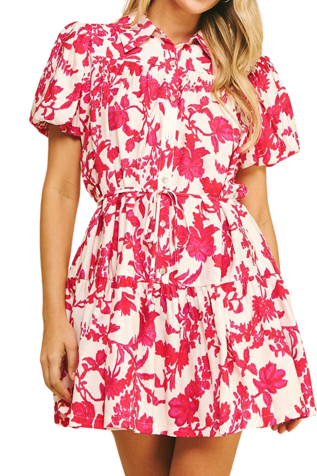Floral Button Down Mini Dress