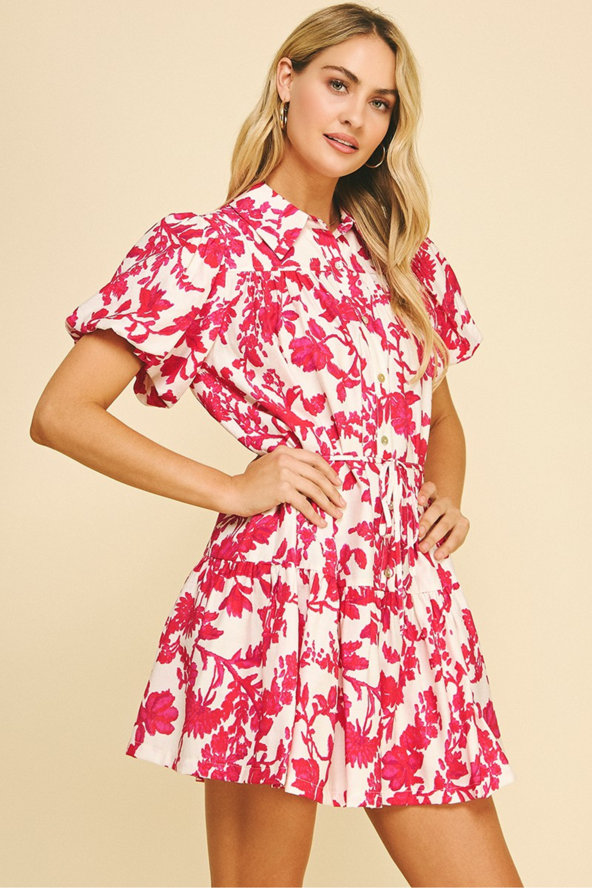 Floral Button Down Mini Dress