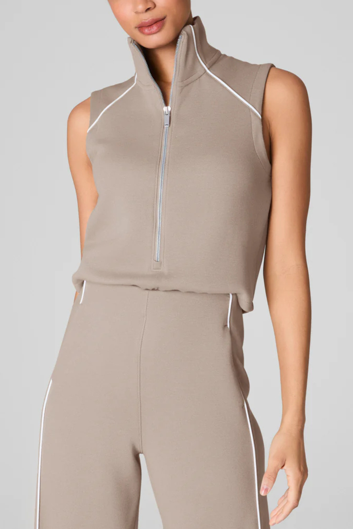 SPANX® AirEssentials Pique Sleeveless Mockneck Jumpsuit