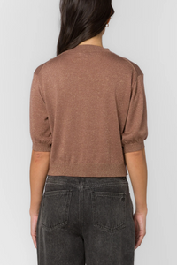 Fendy Metallic Sweater Top