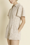 Pleated Twill Romper