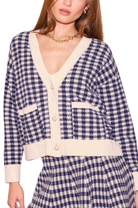 SRB Checkered Knit Cardigan