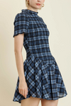 Plaid Smocked Mini Dress