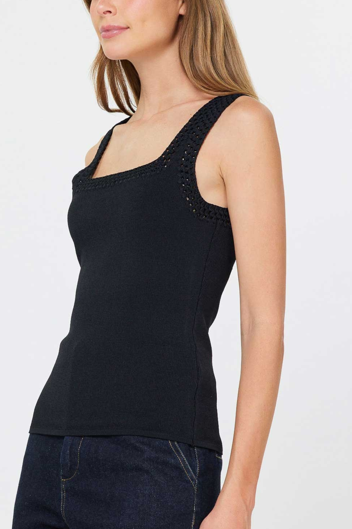 Square Neck Sweater Tank Top