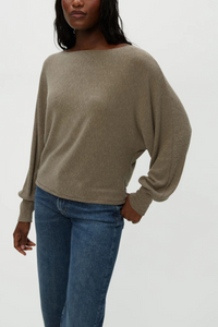 Michael Stars Roxy Balloon Sleeve Ribbed Top